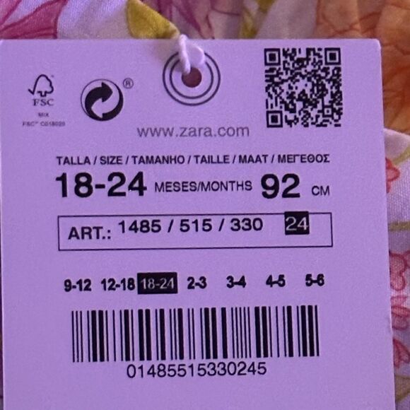 ZARA Kids | Multicolored | FLORAL CUT OUT DRESS - Picture 5 of 5